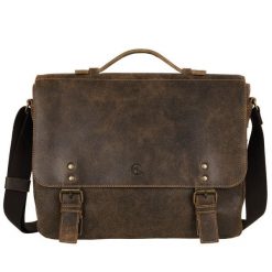 Torba męska Canaletto vintage brązowa skóra naturalna 14 cali TM258s235. Brązowe torby na laptopa męskie bez wzorów, ze skóry. Za 465.50 zł.