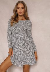 Biało-Czarna Sukienka Bathetis. Białe sukienki damskie Renee, l, bez wzorów, bez kołnierzyka, bez ramiączek, mini, rozkloszowane. Za 99.99 zł.