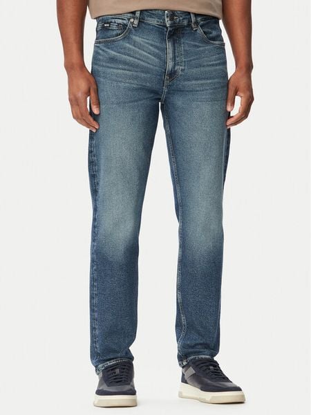 BOSS Jeansy Ogden 50569039 Granatowy Straight Fit. Niebieskie jeansy męskie Boss. Za 679.99 zł.