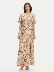 Guess Sukienka wieczorowa W5YK01 WHEZ2 Beżowy Regular Fit. Brązowe sukienki damskie Guess, xs, z aplikacjami, z wiskozy, wizytowe, bez kołnierzyka, bez ramiączek. Za 419.99 zł.