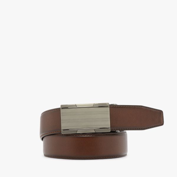 Brązowy pasek męski. Brązowe paski damskie Ryłko, bez wzorów, ze skóry. Za 129.99 zł.