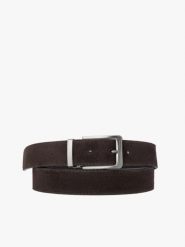 Brązowy pasek ze skóry welurowej. Brązowe paski damskie Ryłko, bez wzorów, z jeansu, eleganckie. Za 129.99 zł.