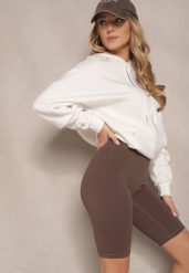 Brązowe Szorty Kolarki High Waist Basalla. Brązowe szorty damskie Renee, na lato, s, bez wzorów, z podwyższonym stanem. Za 44.99 zł.