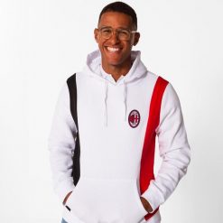 Bluza z kapturem AC Milan męska. Białe bluzy męskie AC MILAN, m, bez wzorów, z bawełny, z kapturem, na fitness i siłownię. Za 179.99 zł.
