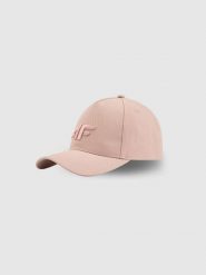 4F Czapka z daszkiem strapback damska - różowa XS/S (56cm). Czerwone czapki i kapelusze damskie 4f, na lato, bez wzorów, z bawełny, sportowe. Za 59.99 zł.