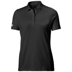 Damska koszulka polo Helly Hansen crew tech. Czarne koszulki sportowe damskie Helly Hansen, xs, bez wzorów, bez kołnierzyka, bez ramiączek, żeglarskie. Za 301.00 zł.