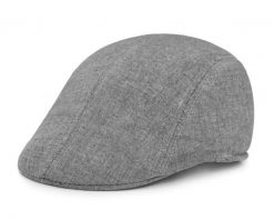 Lekki Kaszkiet Męski - Pako Jeans - Popielaty Melanż. Szare czapki i kapelusze męskie Pako Jeans, na lato, bez wzorów, z bawełny. Za 49.00 zł.