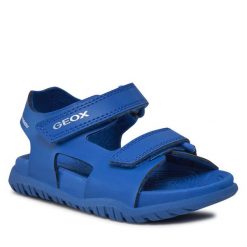 Sandały Geox. Niebieskie sandały chłopięce Geox, bez zapięcia. Za 209.99 zł.