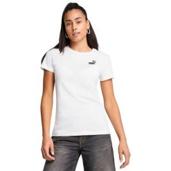 Koszulka Puma Ess Small No. 1 Logo Tee, Kobiety. Białe koszulki sportowe damskie Puma, xs, bez wzorów, z bawełny, bez kołnierzyka, bez ramiączek. Za 89.99 zł.