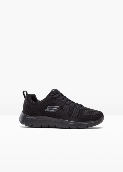 Wygodne sneakersy marki Skechers z pianką memory. Czarne buty sportowe męskie bonprix, bez zapięcia. Za 249.99 zł.