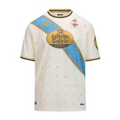 Trzeci trykot Deportivo La Corogne 2026. Białe koszulki sportowe męskie Kappa, bez wzorów, bez kołnierzyka, bez ramiączek, do piłki nożnej. Za 454.50 zł.