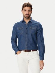 Guess Koszula jeansowa M6BH02 D2069 Niebieski Regular Fit. Niebieskie koszule męskie Guess, m, z aplikacjami, z jeansu, bez kołnierzyka, bez ramiączek. Za 369.99 zł.