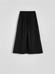 Bawełniana spódnica maxi - czarny. Czarne spódnice damskie Reserved, l, bez wzorów, z bawełny, maxi, rozkloszowane. W wyprzedaży za 49.99 zł.