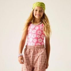 Kostium kąpielowy dla dzieci Katrisse. Czerwone stroje kąpielowe dla dziewczynek Regatta, bez wzorów, z elastanu. Za 160.00 zł.