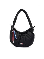 Tommy Jeans Torebka Tjw Icon Charms Shoulder Bag AW0AW18780 Czarny. Czarne torebki do ręki damskie Tommy Jeans, bez wzorów, z jeansu, bez dodatków. Za 369.99 zł.