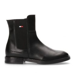 Buty Tommy Hilfiger Chelsea Boot W T4A5-33045-0036999-999 czarne. Czarne botki damskie na jesień, ze skóry, za kostkę, bez obcasa, bez zapięcia. Za 944.98 zł.
