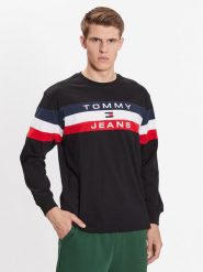 Tommy Jeans Longsleeve Colorblock DM0DM16834 Czarny Relaxed Fit. Czarne bluzki z długim rękawem męskie Tommy Jeans, m, bez wzorów, z bawełny, bez kołnierzyka. Za 139.99 zł.