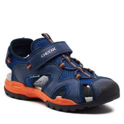 Sandały Geox. Niebieskie sandały chłopięce Geox, bez zapięcia. Za 339.99 zł.