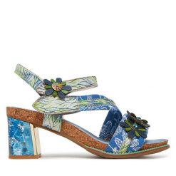 Sandały Laura Vita. Czerwone sandały damskie Laura Vita, bez wzorów, bez obcasa, na słupku, bez zapięcia. Za 389.99 zł.