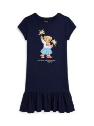 Polo Ralph Lauren Sukienka codzienna 313982151001 Granatowy Regular Fit. Niebieskie sukienki dla dziewczynek Polo Ralph Lauren, bez wzorów, z bawełny, bez ramiączek. Za 369.99 zł.