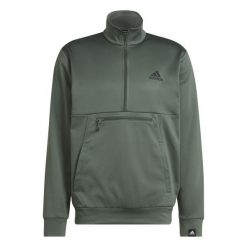 Bluza z małym logo adidas Aeroready Game and Go. Zielone bluzy sportowe męskie Adidas, l, bez wzorów, bez kaptura, na fitness i siłownię. W wyprzedaży za 226.10 zł.