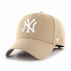 Czapka z daszkiem męska do baseball'u Brand 47 New York Yankees brązowa. Brązowe czapki i kapelusze męskie 47 Brand, bez wzorów. Za 139.00 zł.