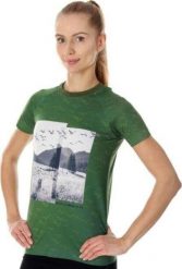 Brubeck SS13230A Koszulka damska Running Air zielony M. Zielone t-shirty damskie Brubeck, m, bez wzorów, bez kołnierzyka. Za 110.87 zł.