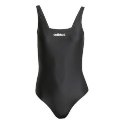 Strój kąpielowy jednoczęściowy z odkrytymi plecami dla kobiet adidas. Białe kostiumy jednoczęściowe damskie Adidas, bez wzorów, z materiału, do pływania. Za 197.85 zł.