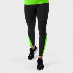 Kobieta Fitness Legginsy sportowe ze średnim stanem Sky Flow SIROKO Czarny. Czarne legginsy sportowe damskie SIROKO, l, bez wzorów, na fitness i siłownię. Za 122.95 zł.