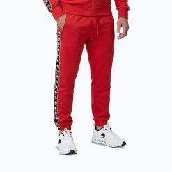 Spodnie męskie Pitbull Track Powers. Czerwone spodnie sportowe męskie PITBULL, m, bez wzorów, z elastanu. Za 229.99 zł.