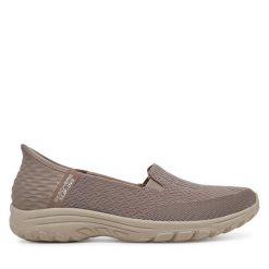 Półbuty Skechers. Brązowe półbuty na co dzień męskie Skechers, bez zapięcia. Za 227.99 zł.