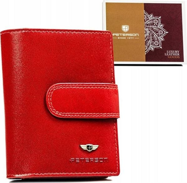 Peterson Skórzany, średni portfel damski na zatrzask i suwak - Peterson NoSize. Portfele damskie Peterson, bez wzorów. Za 175.39 zł.