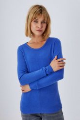 Gładki sweter. Niebieskie swetry damskie MOODO, s, bez wzorów, bez kołnierzyka, bez ramiączek, długie, bez kaptura. W wyprzedaży za 27.99 zł.