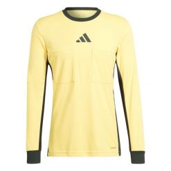 Dżersej z długim rękawem adidas Referee 24. Żółte koszulki sportowe męskie Adidas, bez wzorów, z dżerseju, bez kołnierzyka, bez ramiączek, do piłki nożnej. W wyprzedaży za 198.20 zł.