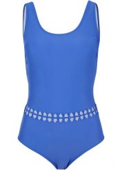 Kostium kąpielowy shape, średni stopień modelowania sylwetki. Niebieskie kostiumy jednoczęściowe damskie bonprix, bez wzorów. Za 119.99 zł.