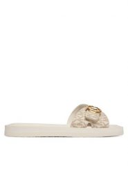 MICHAEL Michael Kors Klapki MK Pool 40R6MKFA1B Écru. Białe klapki damskie MICHAEL Michael Kors, bez wzorów, ze skóry, bez obcasa. Za 319.99 zł.