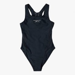 Strój kąpielowy pływanie junior Swedemount Aqua Swimsuit szybkoschnący. Czarne stroje kąpielowe dla dziewczynek SWEDEMOUNT, bez wzorów, z materiału. Za 99.99 zł.