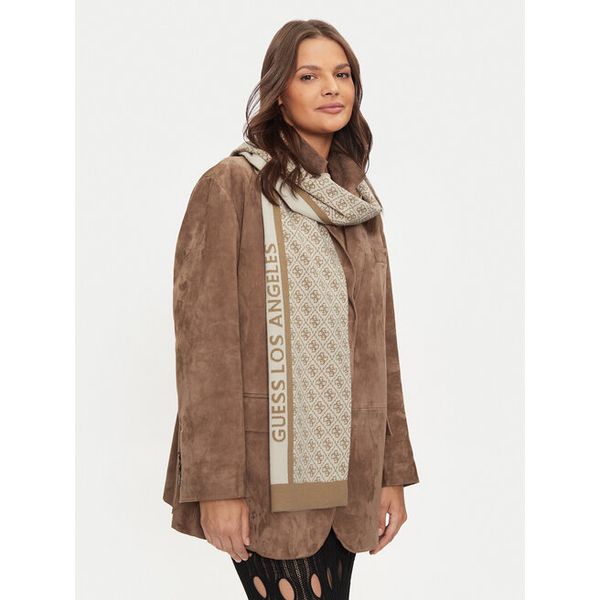Szalik Guess. Brązowe szaliki i chusty damskie Guess, z aplikacjami. Za 222.99 zł.