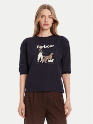 Barbour Bluzka Woodhouse LTS0686NY73 Granatowy Regular Fit. Niebieskie bluzki damskie Barbour, bez wzorów, z bawełny, bez kołnierzyka, bez ramiączek. Za 199.99 zł.