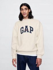 BLUZA MĘSKA DRESOWA GAP ATHLETIC 586804 KOLOR BEŻOWY. Brązowe bluzy męskie GAP, l, bez wzorów, z bawełny, bez kaptura, do biegania. Za 193.50 zł.