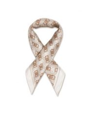 Guess Apaszka AW5454 SIL03 Beżowy. Brązowe czapki i kapelusze damskie Guess, z aplikacjami, z jedwabiu. Za 199.99 zł.