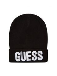 Guess Czapka KIDS J0BZ12 Z2Q00 Czarny. Czarne czapki dla dzieci Guess, z aplikacjami, z materiału. Za 79.99 zł.