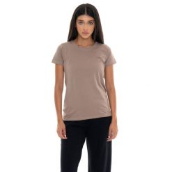 Koszulka Damen-Kurzarm z Leone 1947 Nigdy bez plakietki. Brązowe koszulki sportowe damskie LEONE 1947 APPAREL, bez wzorów, z bawełny, sportowe, bez kołnierzyka. W wyprzedaży za 84.20 zł.