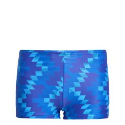Dziecięce kąpielówki adidas Graphic. Niebieskie kąpielówki dla chłopców Adidas, bez wzorów, z dzianiny. Za 129.00 zł.