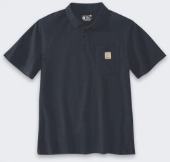 Koszulka Carhartt Loose Polo Navy. Niebieskie koszulki polo męskie Carhartt, m, bez wzorów, bez ramiączek. Za 140.22 zł.