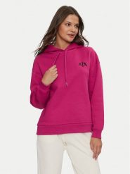 Armani Exchange Bluza XW000031 AF10249 UA256 Różowy Regular Fit. Czerwone bluzy damskie Armani Exchange, xs, bez wzorów, z bawełny, bez kaptura. Za 359.99 zł.