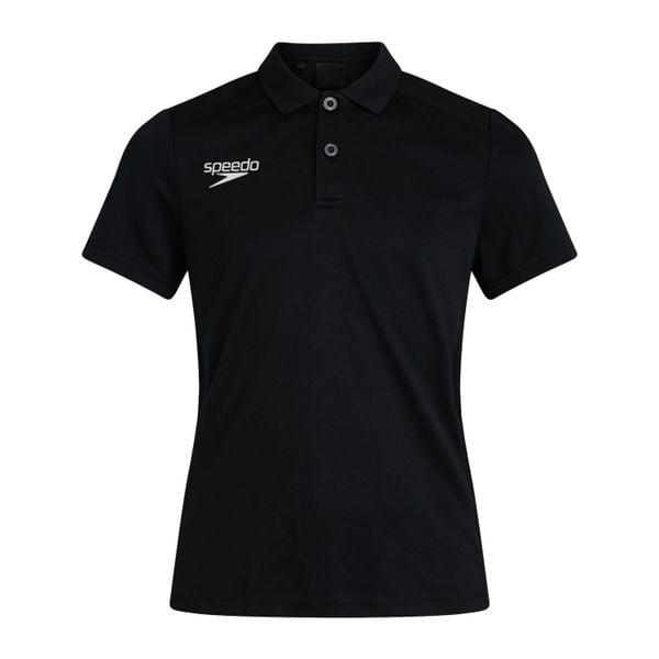 Koszulka T-Shirt damski Speedo Club Dry Polo. Czarne koszulki sportowe damskie Speedo, l, bez wzorów, bez kołnierzyka, bez ramiączek. Za 74.99 zł.