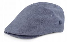 Lniany Męski Kaszkiet - Lekki i Przewiewny - Pako Jeans - Niebieski Melanż. Niebieskie czapki i kapelusze męskie Pako Jeans, bez wzorów, z jeansu. Za 59.00 zł.