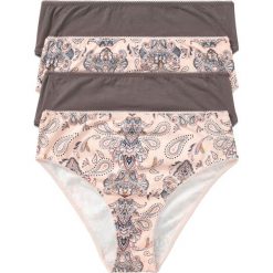 Figi z wysokim stanem z wygodnej bawełny, (4 pary). Czerwone figi damskie bonprix, bez wzorów, z bawełny. Za 67.99 zł.