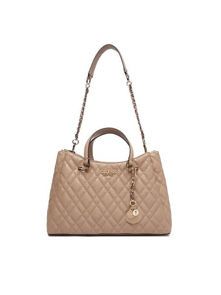 Guess Torebka Isemay HWGG96 28060 Beżowy. Brązowe torebki do ręki damskie Guess, z aplikacjami, ze skóry, bez dodatków. Za 679.99 zł.